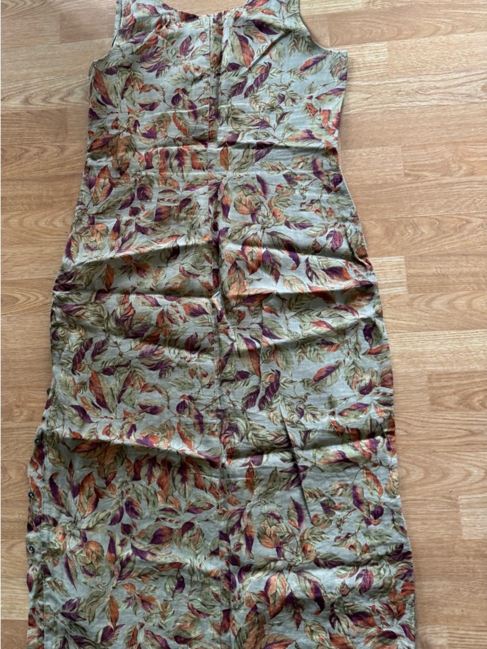 TomTom Linen Floral Maxi Dress with Button Slit - Picture 3 of 5